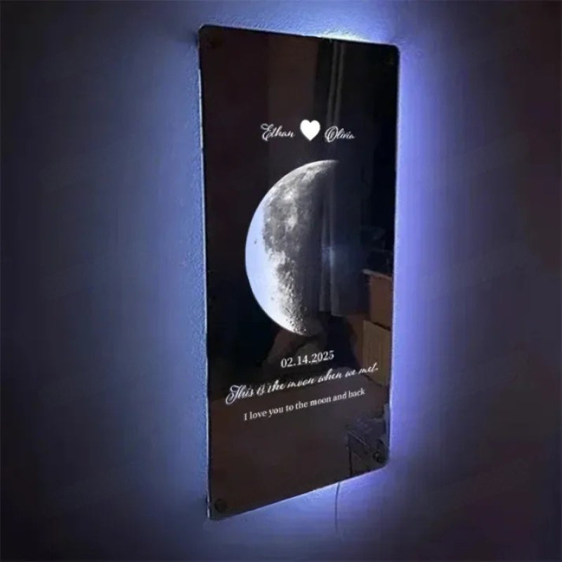 Custom Moon Phase Mirror Light - Octopus Mood Toy