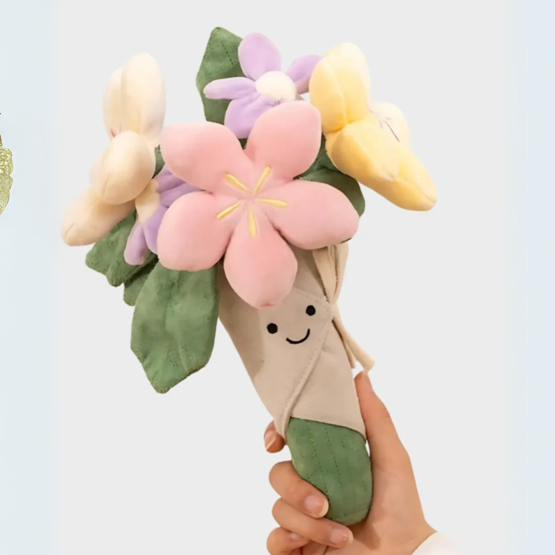 Plush Flower Bouquet Wrap - Octopus Mood Toy