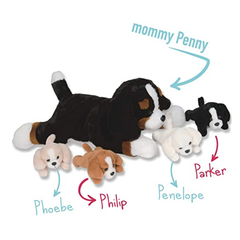 Bernese Snuggable Mommy Puppy Set Of 5 Gift For Children-Octopus Mood Toy