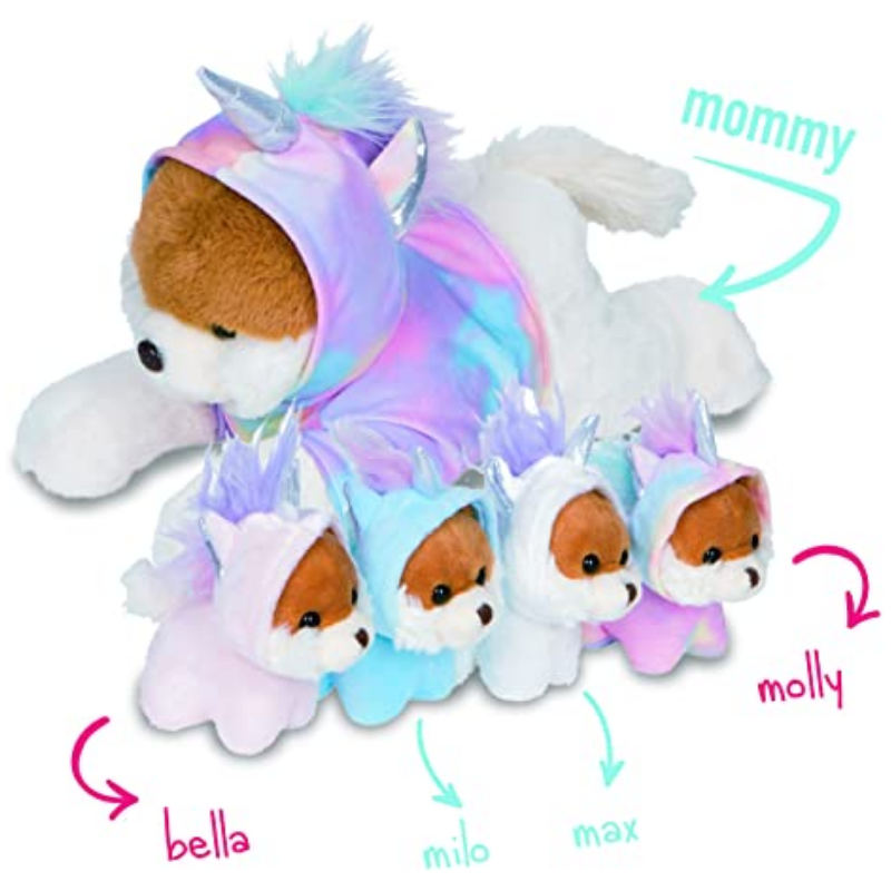 Unicorn Puppies Snuggable Mommy Puppies Set Of 5 Gift For Children-Octopus Mood Toy