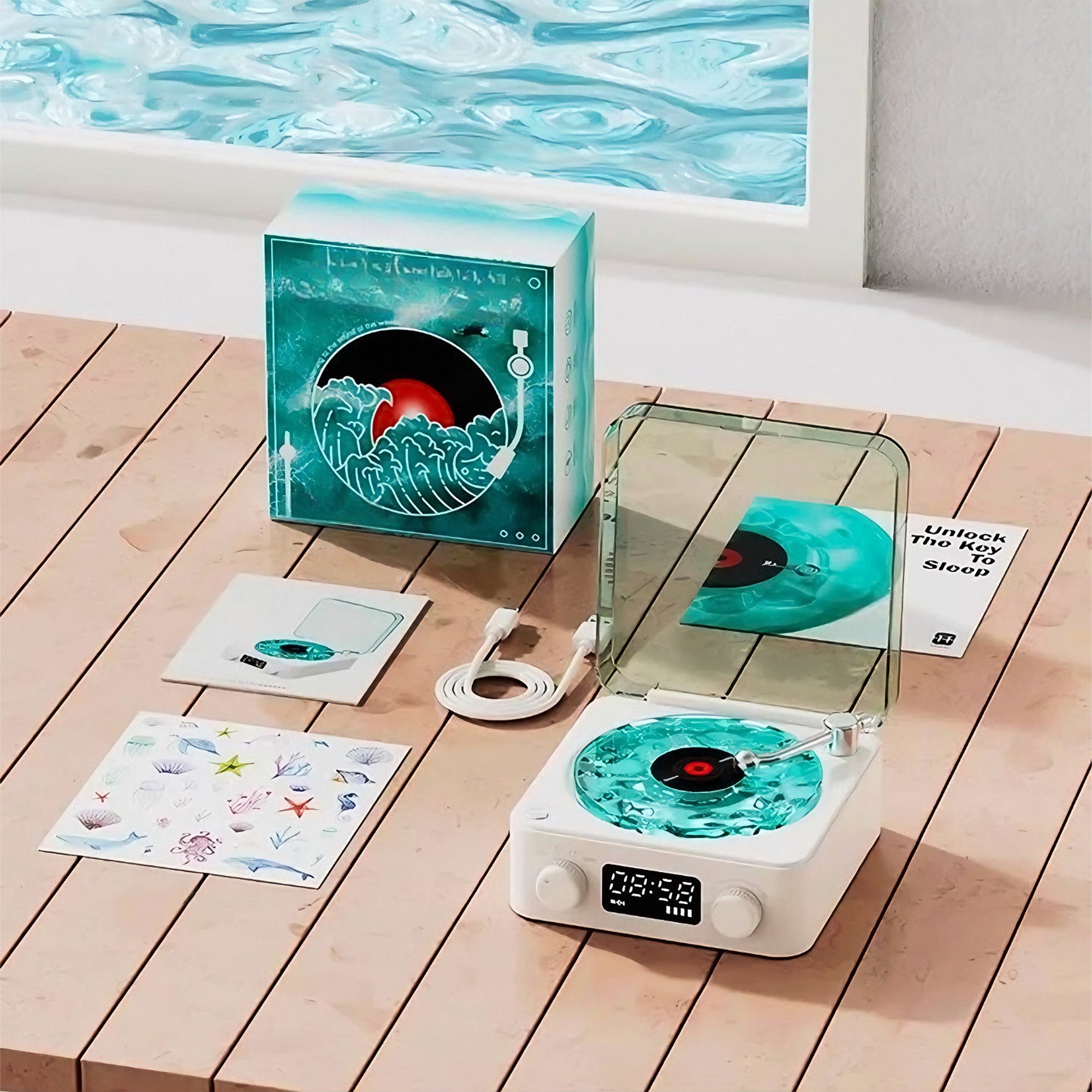 Vintage Wave Bluetooth Speaker With LED Display-Octopus Mood Toy