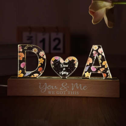 Personalized Floral Theme Acrylic Block LED Night Light - Octopus Mood Toy