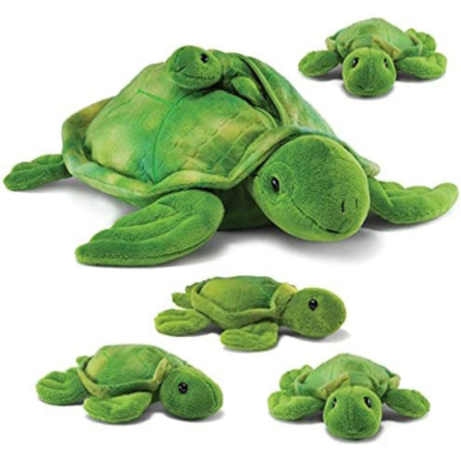 Plush Turtle with 3 Little Plush Babies - Octopus Mood Toy