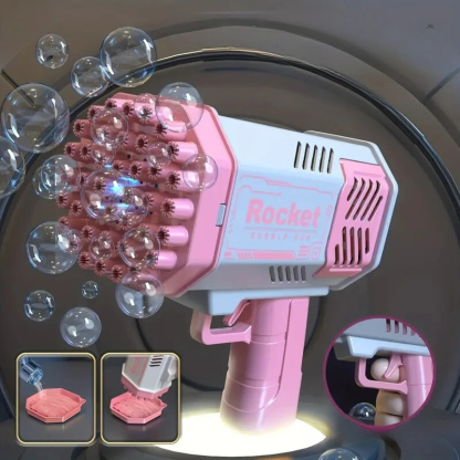 40 Hole Light Up Handheld Bubble Blaster Toy - Octopus Mood Toy