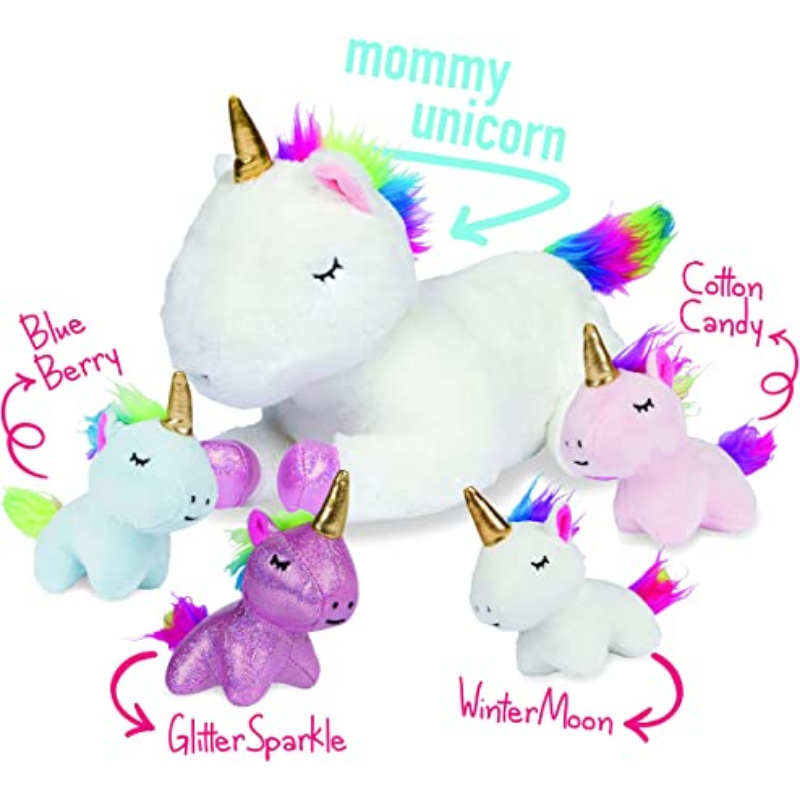 Unicorns Snuggable Mommy Unicorns Set Of 5 Gift For Children-Octopus Mood Toy