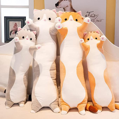Cat Plush Long Throw Pillow-Octopus Mood Toy