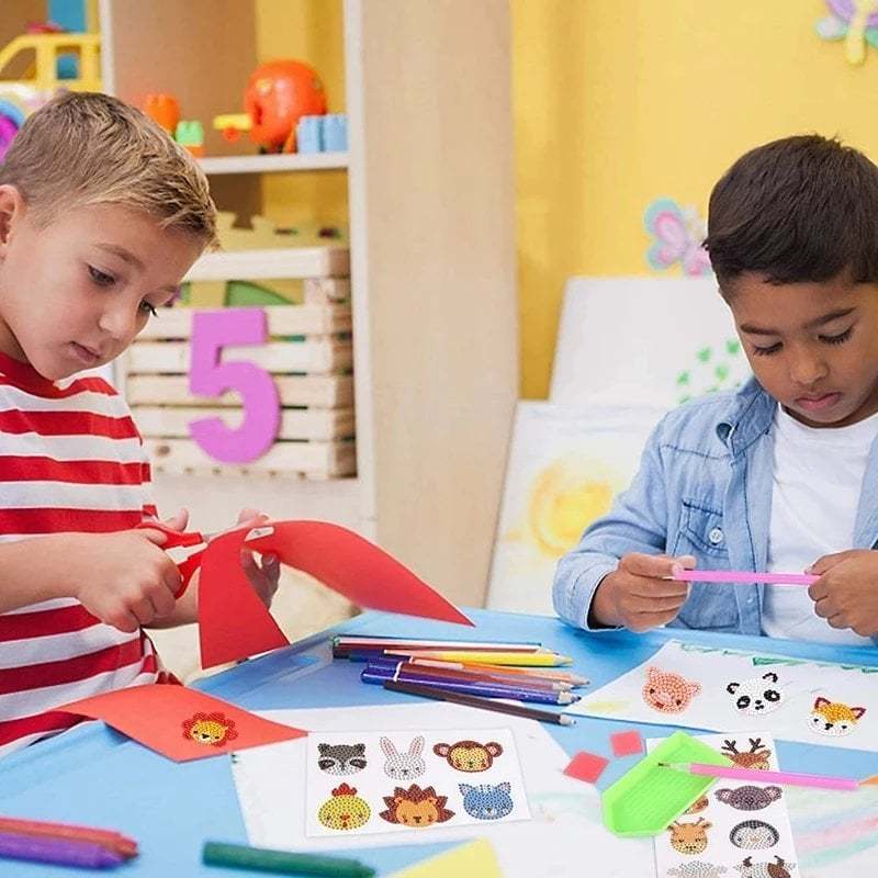 Sparkle Gem Stickers | DIY children's free stick cartoon diamond sticker painting-Octopus Mood Toy