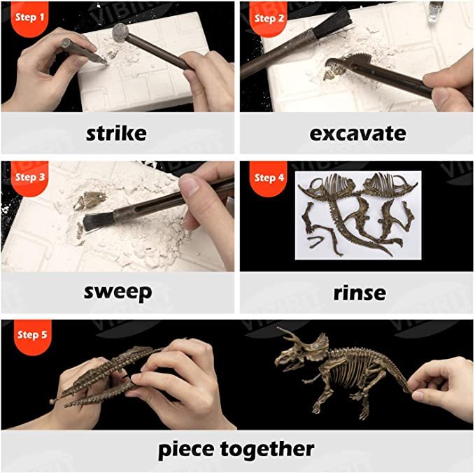 Dinosaur Digging Fossil Kit | Educational Toy For Kids | Dig Up Dinosaurs Skeleton Set - Octopus Mood Toy