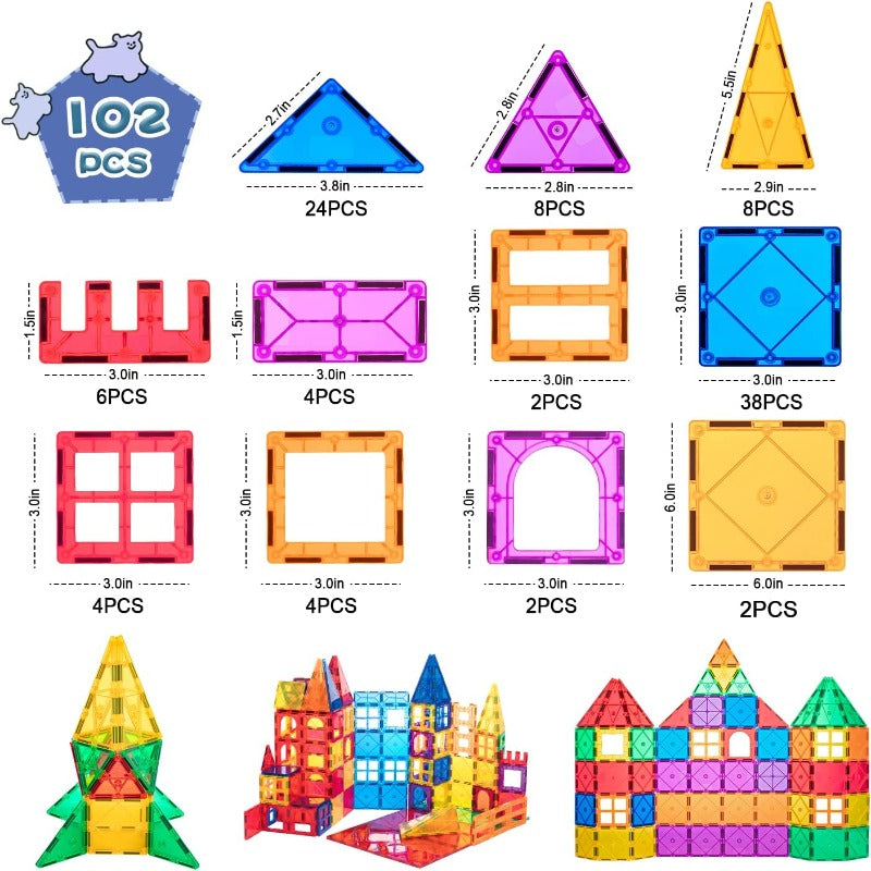 Advanced Magnetic Tiles Building Blocks Set-Octopus Mood Toy