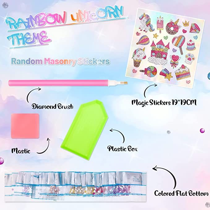 Sparkle Gem Stickers | DIY children's free stick cartoon diamond sticker painting-Octopus Mood Toy