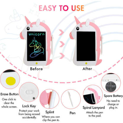 Unicorn LCD Writing & Color Drawing Tablet For Kids-Octopus Mood Toy