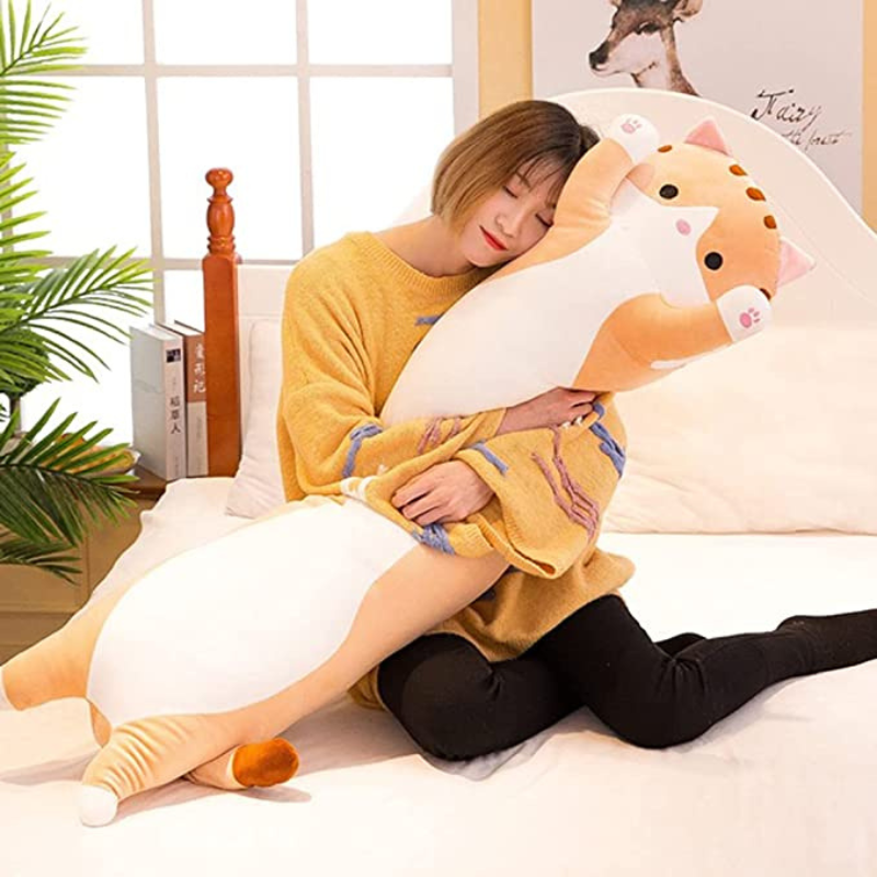 Cat Plush Long Throw Pillow-Octopus Mood Toy