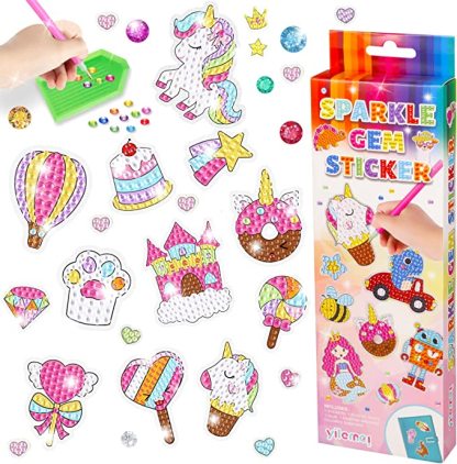 Sparkle Gem Stickers | DIY children's free stick cartoon diamond sticker painting-Octopus Mood Toy