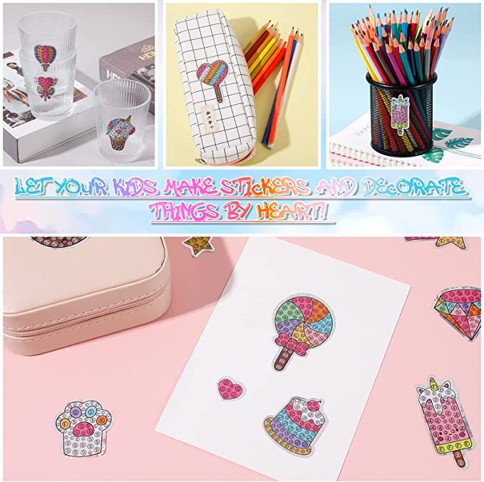 Sparkle Gem Stickers | DIY children's free stick cartoon diamond sticker painting-Octopus Mood Toy