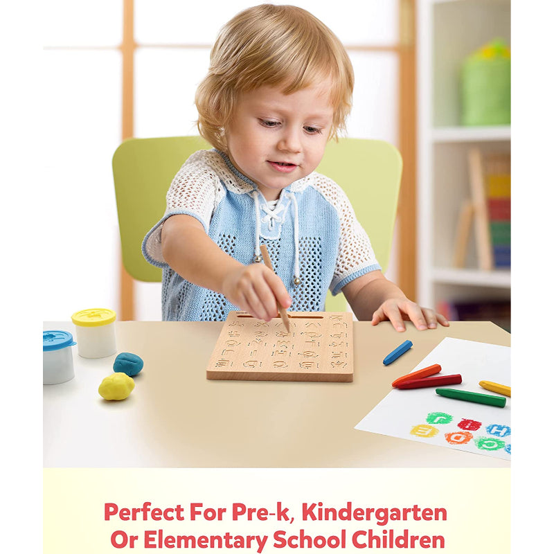 Double-Sided Wooden Letters Practicing Board - Octopus Mood Toy