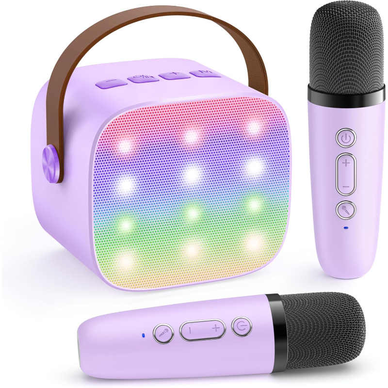 Portable Bluetooth Speaker With 2 Wireless Microphones