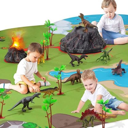 Dinosaur Toys With Activity Play Mat & Trees - Octopus Mood Toy