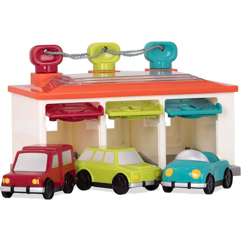 Shape Sorting Toy Garage With Keys & 3 Toy Cars-Octopus Mood Toy