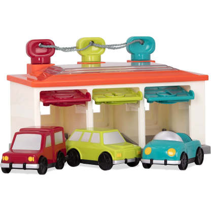 Shape Sorting Toy Garage With Keys & 3 Toy Cars-Octopus Mood Toy