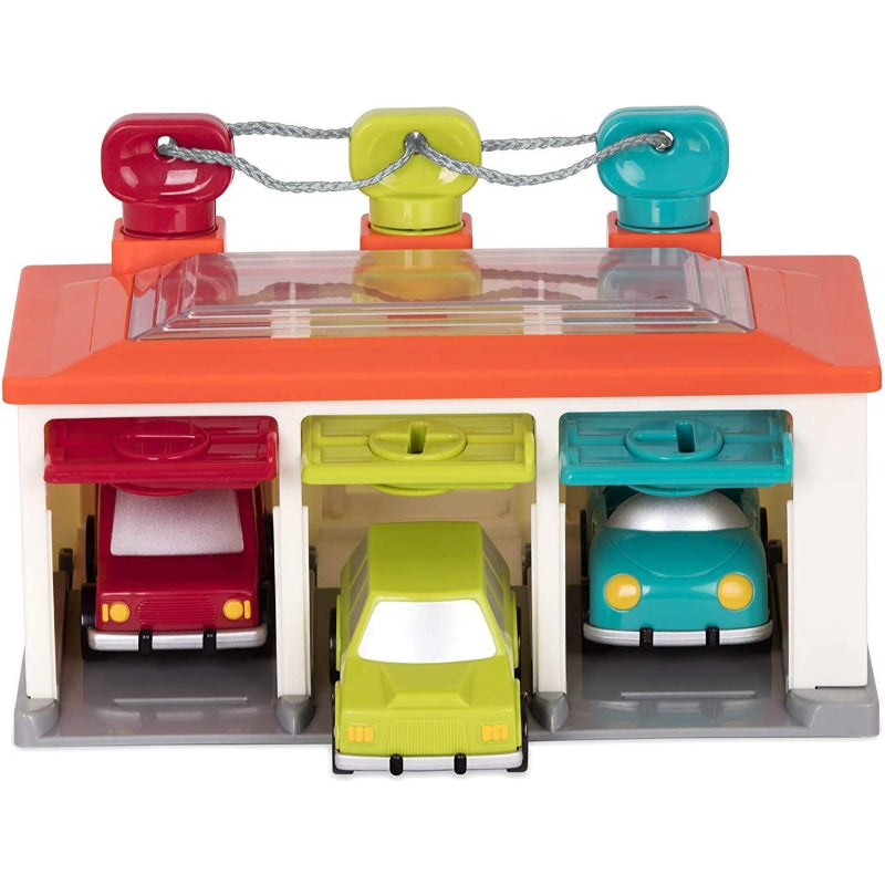 Shape Sorting Toy Garage With Keys & 3 Toy Cars-Octopus Mood Toy