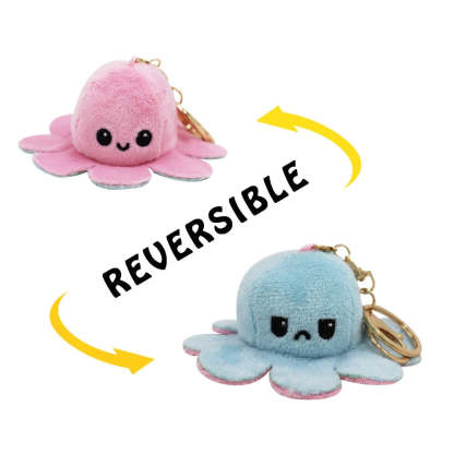 Reversible Octopus Keychain - Octopus Mood Toy