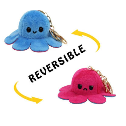 Reversible Octopus Keychain - Octopus Mood Toy