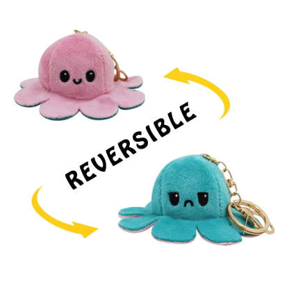 Reversible Octopus Keychain - Octopus Mood Toy