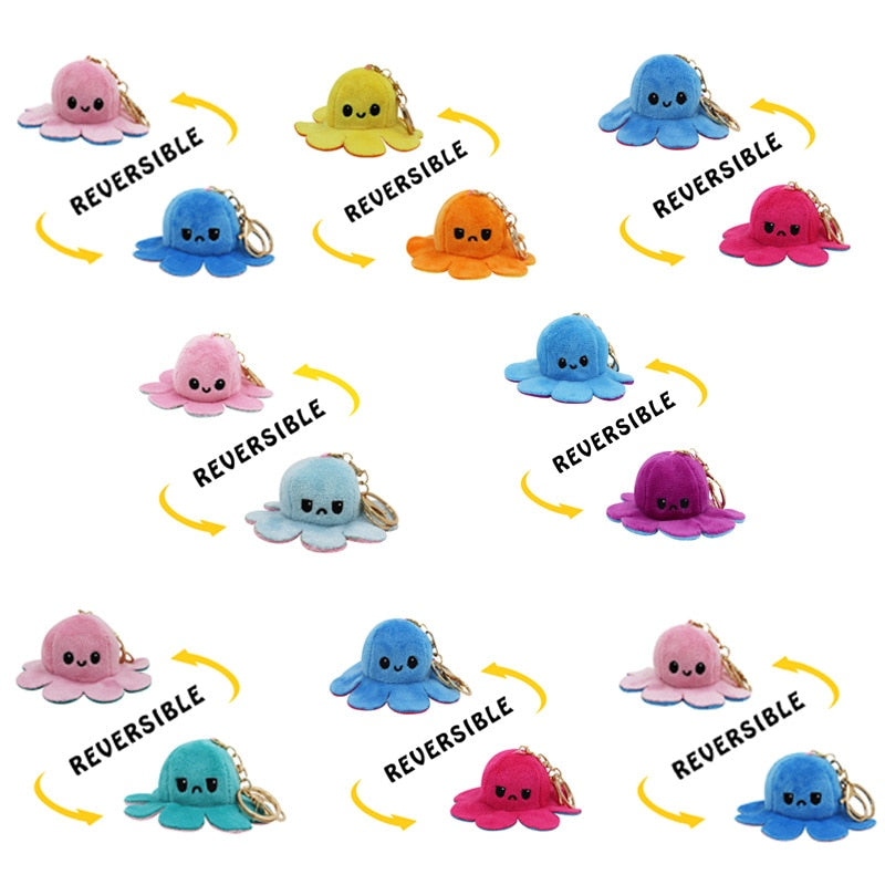 Reversible Octopus Keychain - Octopus Mood Toy
