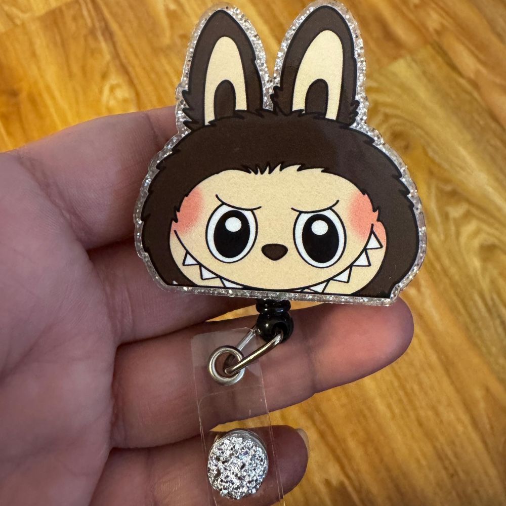 Labubu Bunny Badge Reel - Octopus Mood Toy