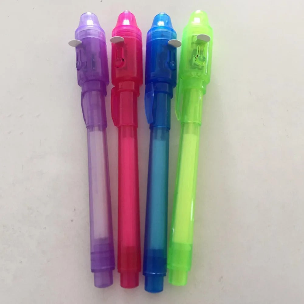 4 Pieces Luminous UV Light Pens For Secret Writing-Octopus Mood Toy