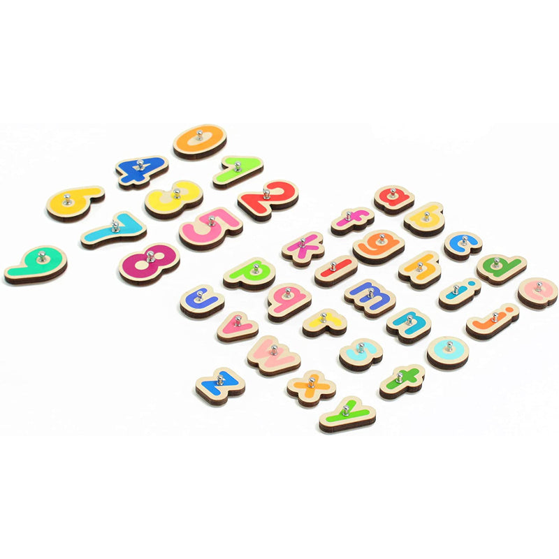 Interactive Wooden Numbers And Letters Set - Octopus Mood Toy