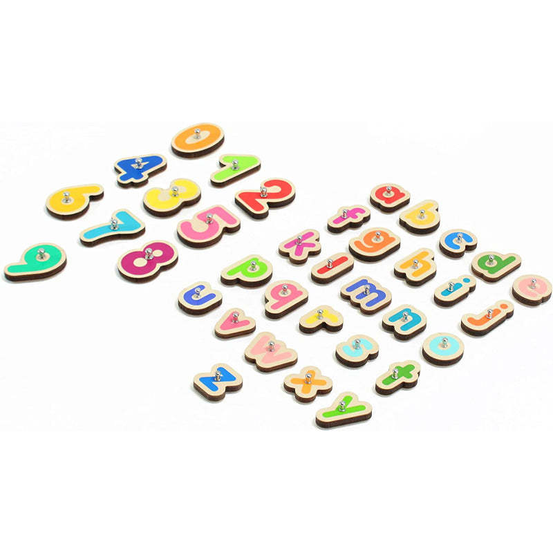 Interactive Wooden Numbers And Letters Set - Octopus Mood Toy