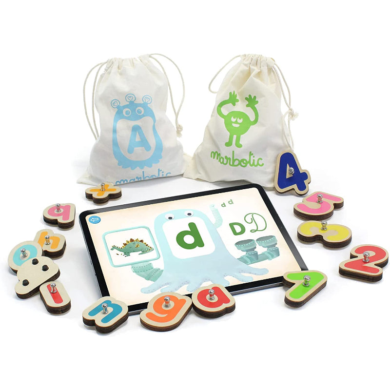 Interactive Wooden Numbers And Letters Set - Octopus Mood Toy