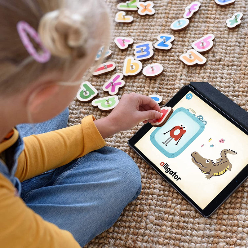 Interactive Wooden Numbers And Letters Set - Octopus Mood Toy