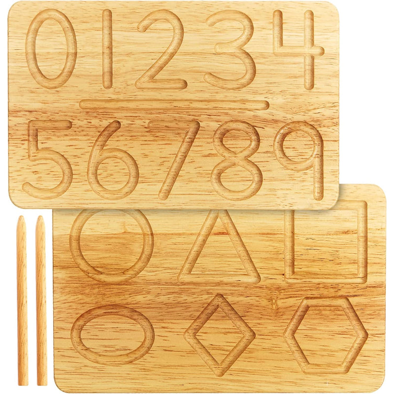 Number & Shapes Tracing Wooden Board - Octopus Mood Toy