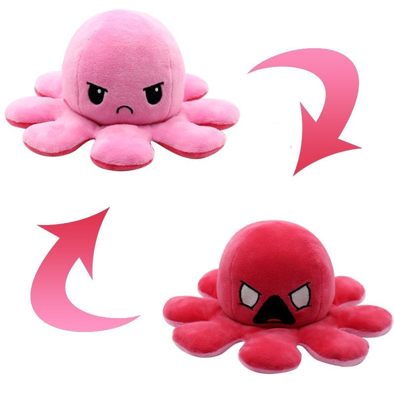 Pink Reversible Octopus Toy - Octopus Mood Toy