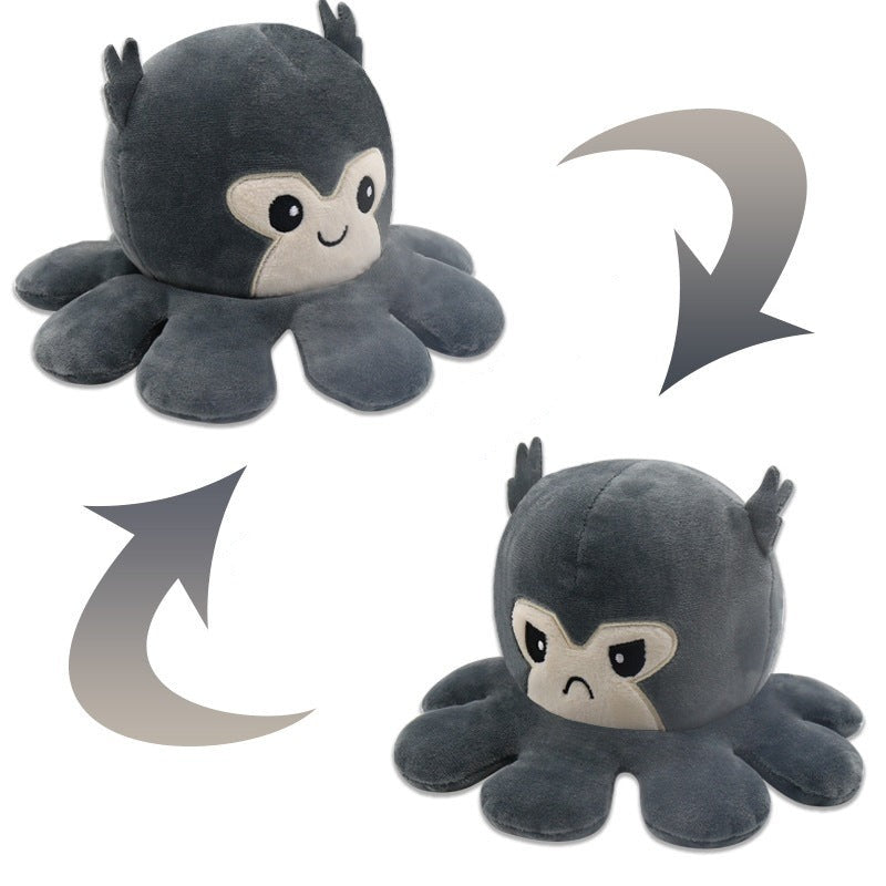 Monkey Reversible Octopus Plush Toy - Octopus Mood Toy