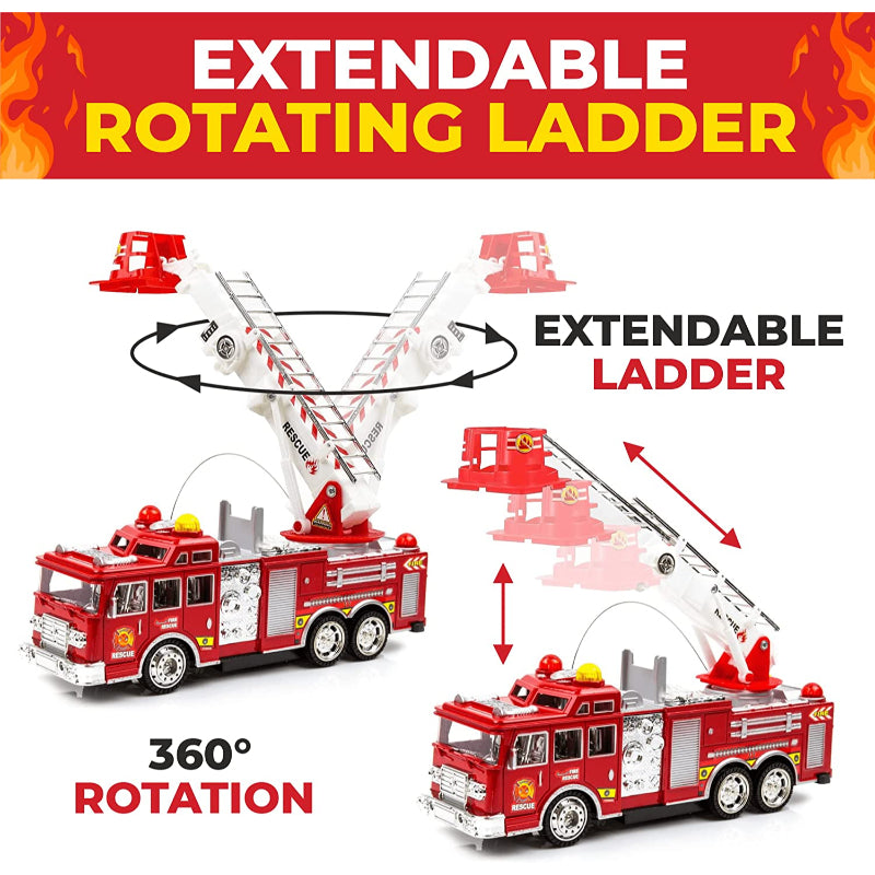 Extending Rescue Rotating Ladder Fire Truck Toy-Octopus Mood Toy