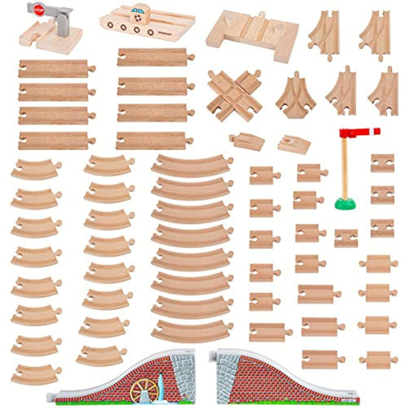 Premium Wooden Train Track Expansion Pack - Octopus Mood Toy
