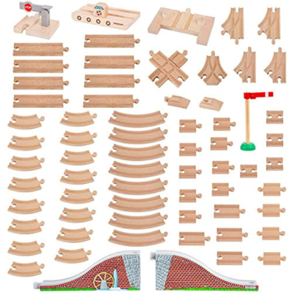 Premium Wooden Train Track Expansion Pack-Octopus Mood Toy