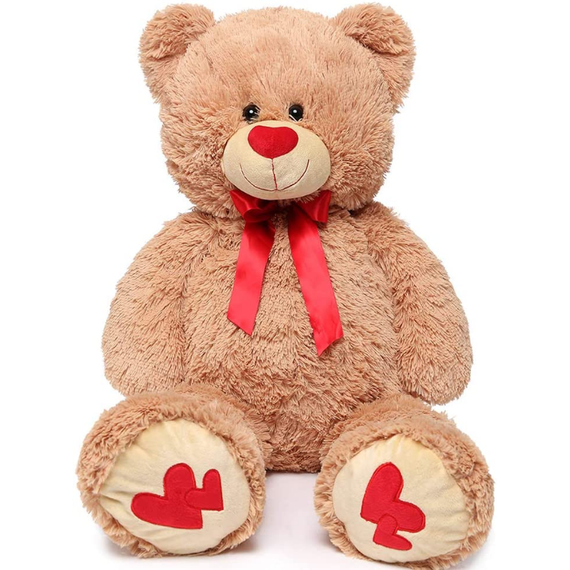 Giant Bear With Ribbon Bow Plush Toy - Octopus Mood Toy