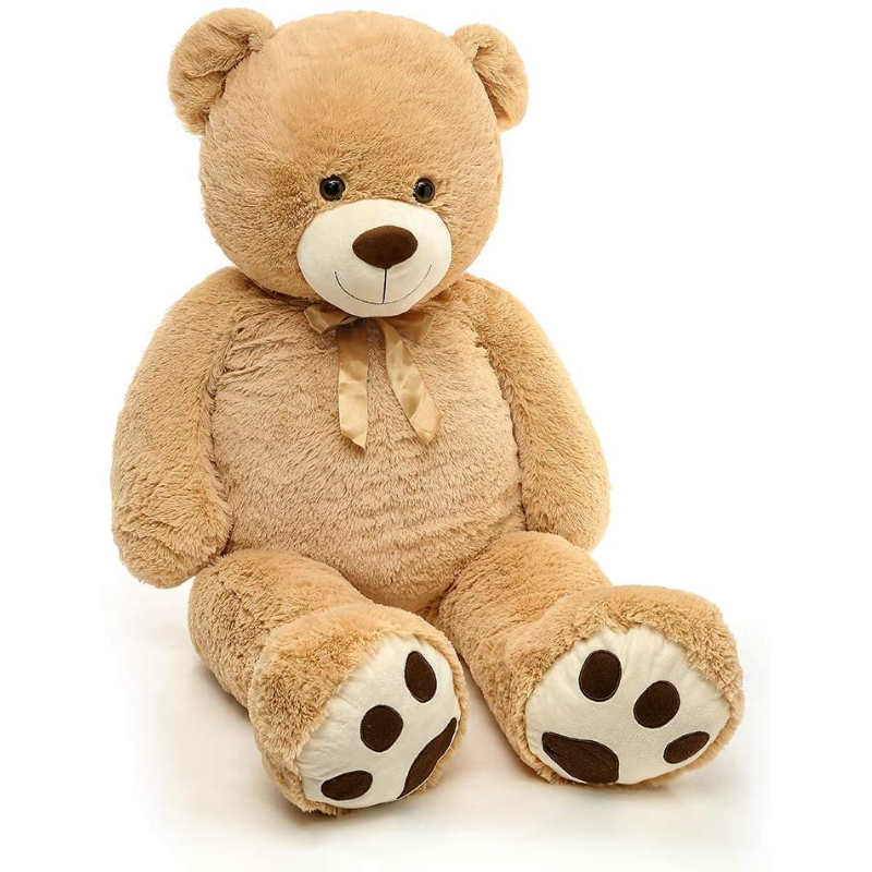 Giant Bear With Ribbon Bow Plush Toy - Octopus Mood Toy
