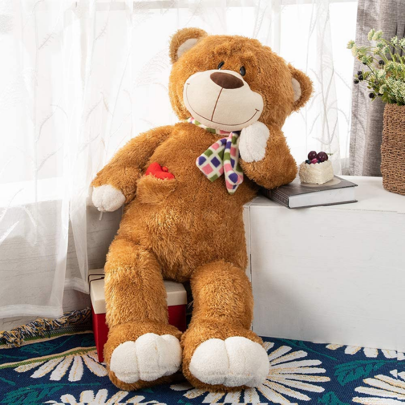 Giant Bear With Heart Plush Toy-Octopus Mood Toy