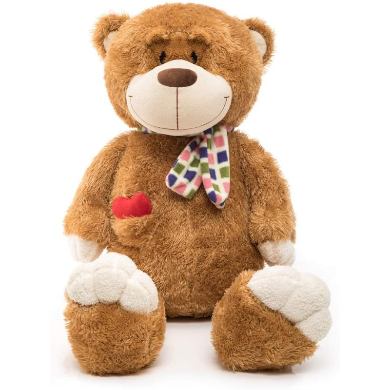 Giant Bear With Heart Plush Toy - Octopus Mood Toy