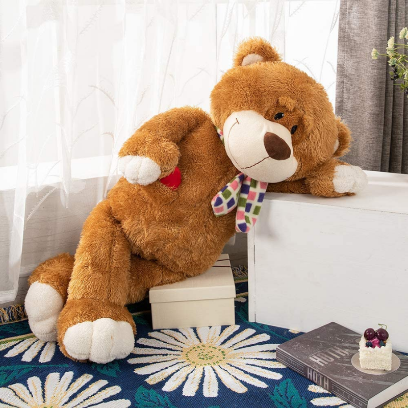 Giant Bear With Heart Plush Toy-Octopus Mood Toy
