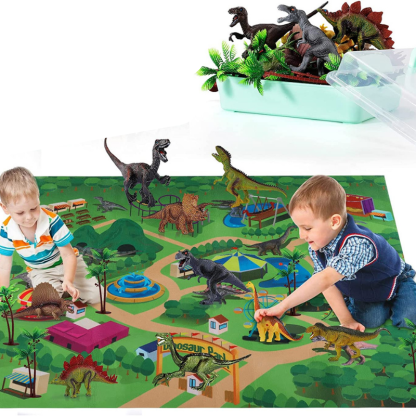 Dinosaur Toys With Activity Play Mat & Trees - Octopus Mood Toy