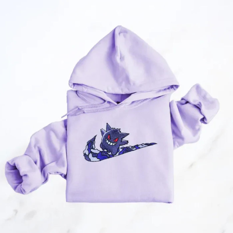 Cartoon Characters Embroidered Hoodie - Octopus Mood Toy