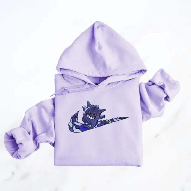 Cartoon Characters Embroidered Hoodie - Octopus Mood Toy