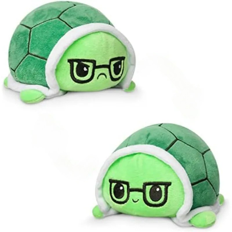 Turtle With Glasses Reversible Plush Toy