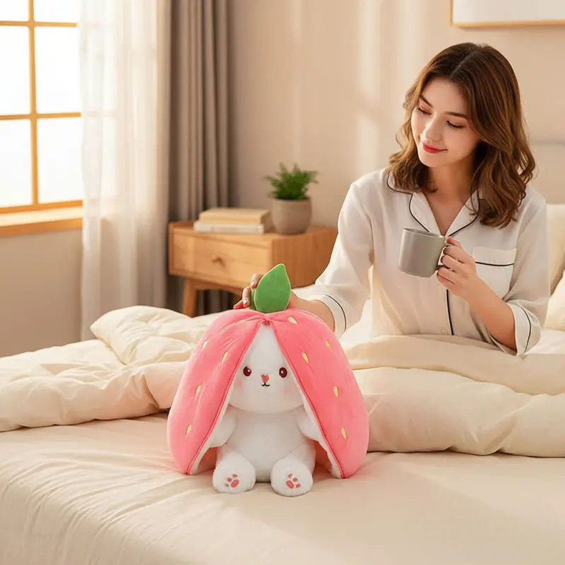 Strawberry bunny plush toy